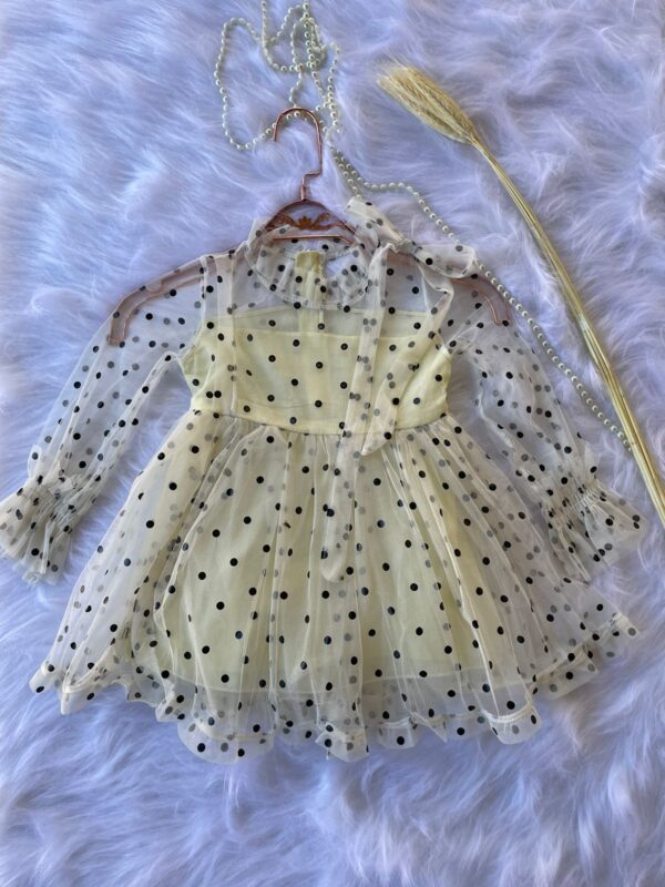 Vestido Tule Bolinha Amarelo